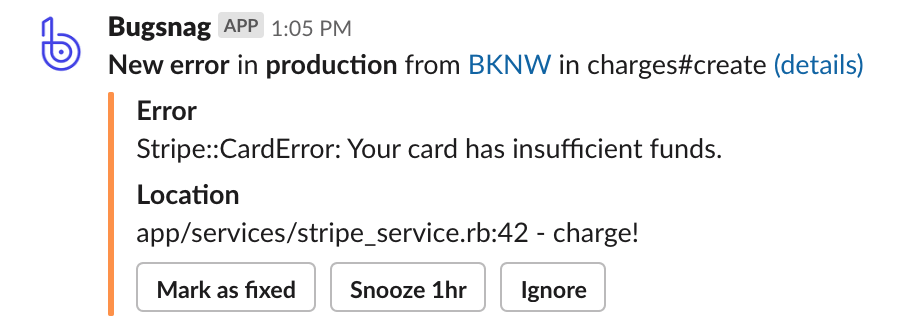 Error in Slack